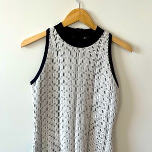 White and Black Knit Blouse
